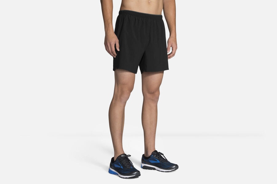 Mens Brooks Go-To 5" Bottoms Black | 192873-LWX